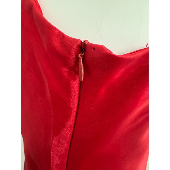 Vintage Y2k Jessica Mcclintock Gunne Sax 2000 Edition Red Prom Slip Dress size 7 - Picture 5 of 12
